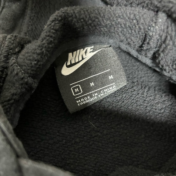 Nike Pullover Girl's Hoodie Hooded Sweatshirt Black Medium Iridescent Logo - Picture 3 of 5